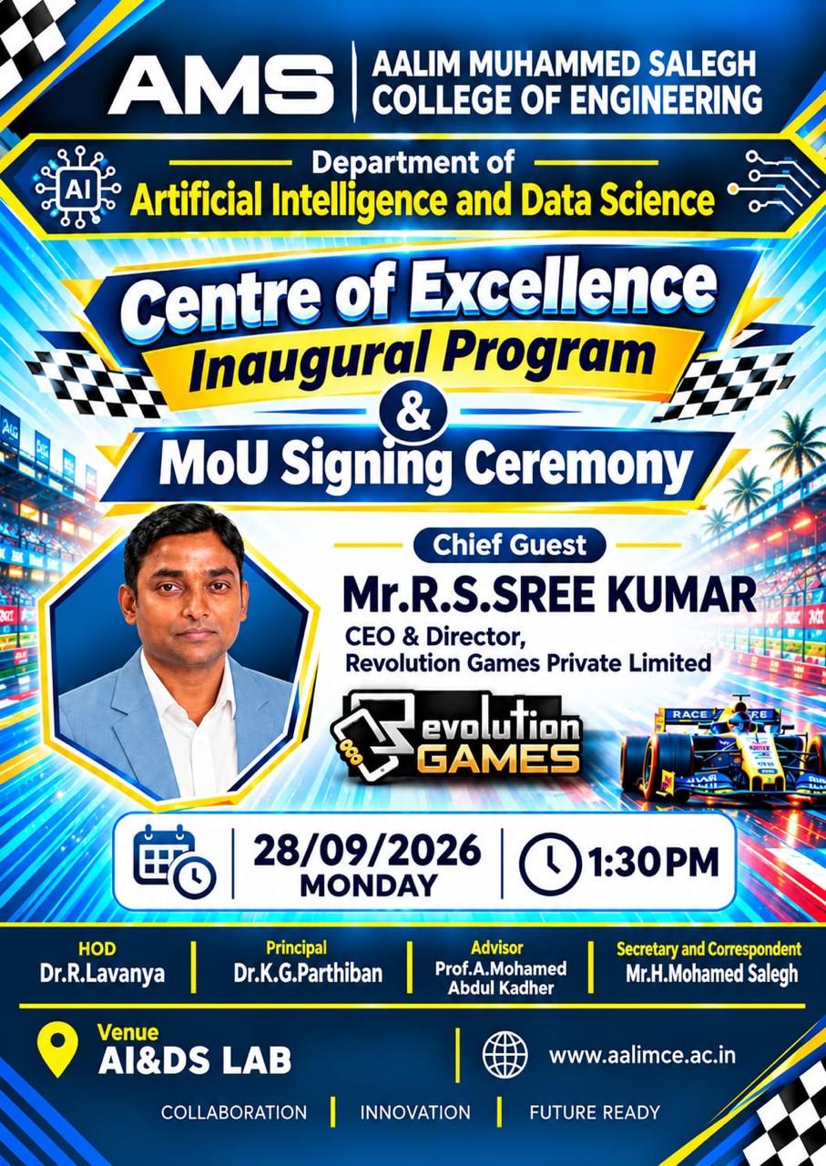 Department of AI&DS - Centre of Excellence Inaugural Program & MoU Signing Ceremony